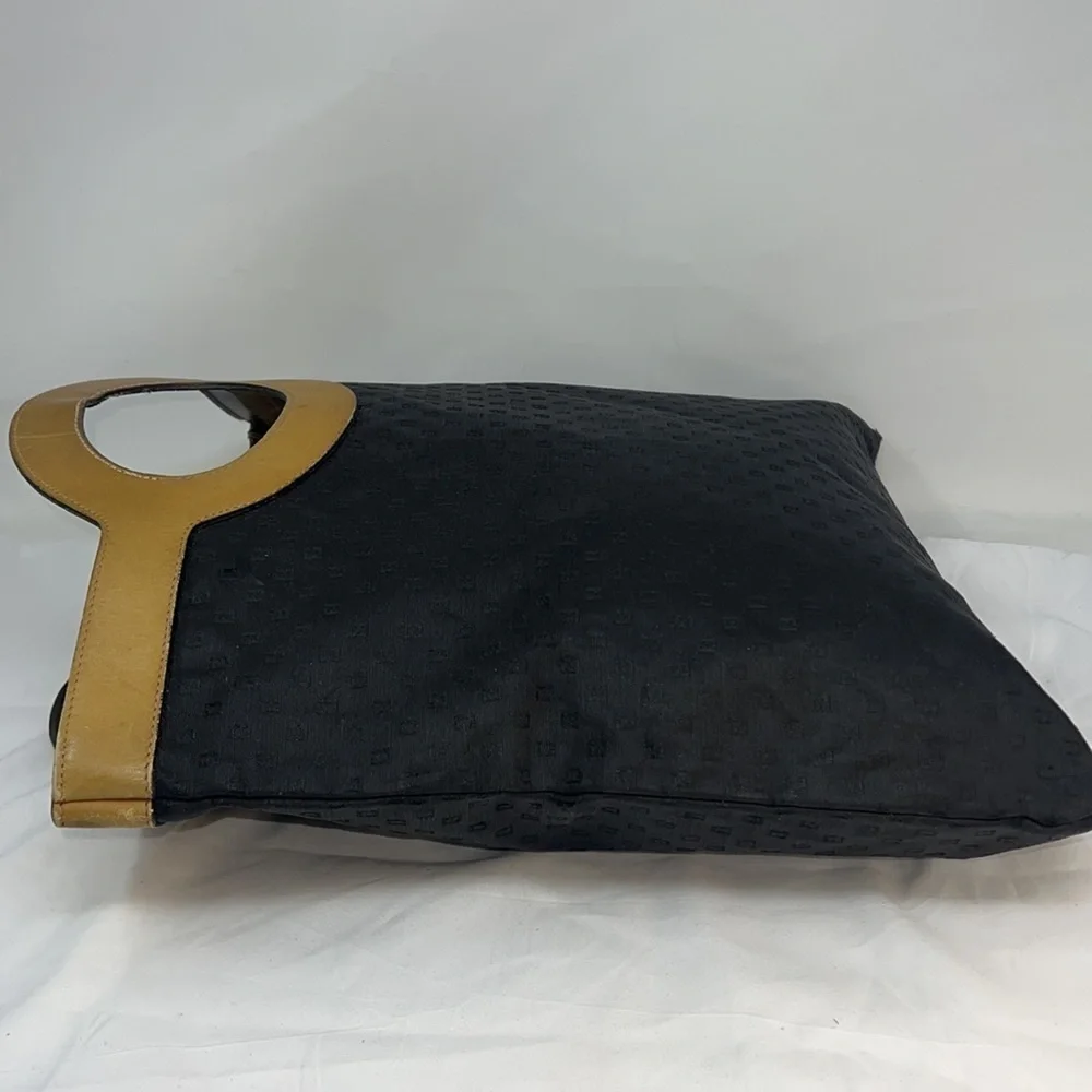 Vintage Fendi Shopper Trotter Flat Logo Canvas Tote Bag